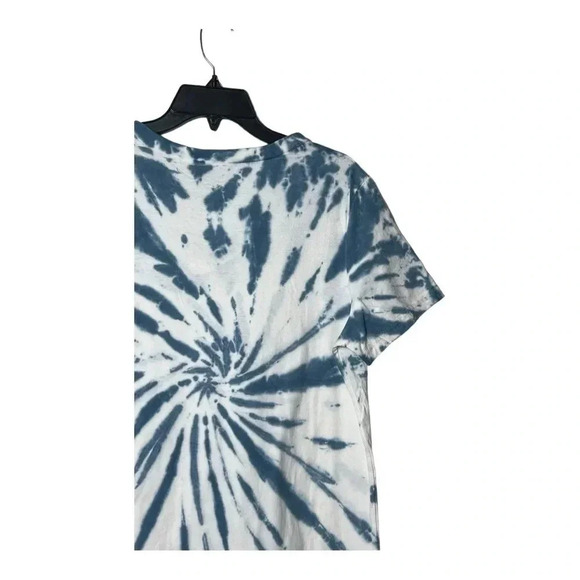 0655. LIKE LOVE SHORT SLEEVE TOP BLUE/WHITE TIE DYE PATTERN SIZE SMALL COTTON - Picture 8 of 10